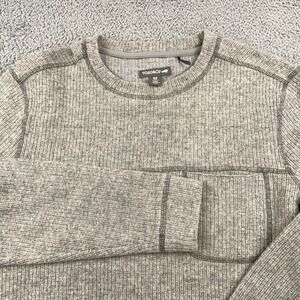 Toad&Co Sweater Mens Medium Gray Breithorn Crew Wool Blend Pocket Pullover